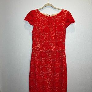 Alex Marie Corral Flutter Sleeve Sheath Dress